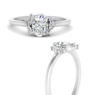 Oval Offbeat Modern Engagement Ring