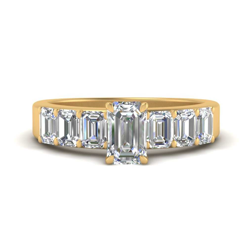 2.60 Carat Lab Diamond Big Engagement Ring with 14K Yellow Gold White Diamond