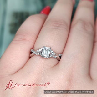 Emerald Cut Lab Diamond Infinity Engagement Ring