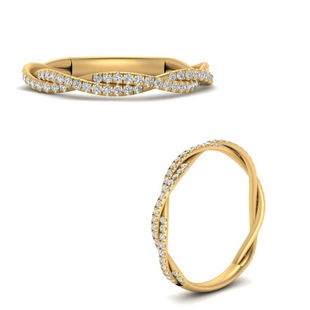 Twisted Half Eternity Wedding Band