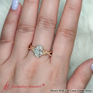 Twisting Infinity Oval Lab Diamond Engagement Ring