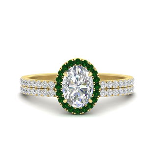 Studded Prong Halo Ring Set