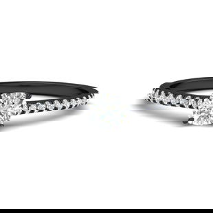 French Pave Petite Diamond Black Engagement Ring