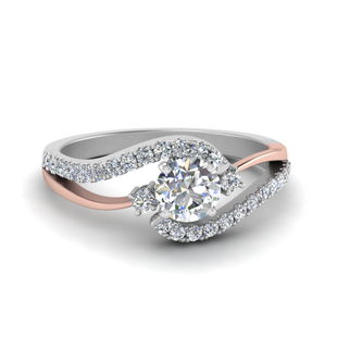 Swirl 3 Stone Diamond Promise Ring