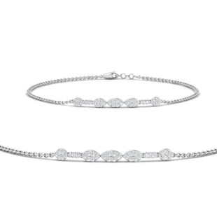 Marquise Cluster Diamond Chain Bracelet