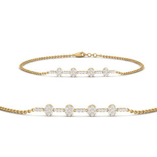 Cluster Bar Diamond Chain Bracelet