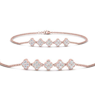 Flower Diamond Chain Bracelet