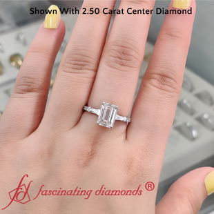 2.50 Carat Emerald Cut Lab Diamond Vintage Ring