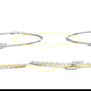 0.25 Ct. Bezel Set Emerald Chain Bracelet