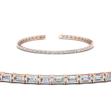 Emerald Cut East West Tennis Bracelet