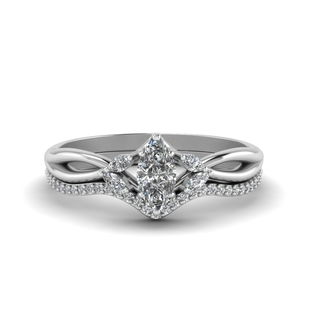Marquise Accent Vine Leaf Bridal Set