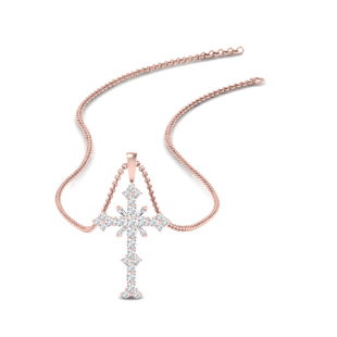 Womens Diamond Cross Pendant Necklace