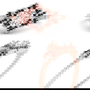 Floral Halo Diamond Engagement Ring