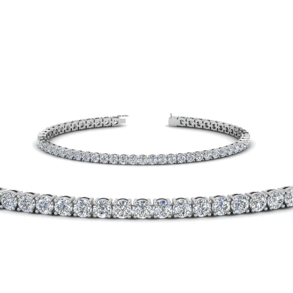 5 ctw Round Lab Grown Diamond Four-Prong Tennis Bracelet - 7 Inches -  Grownbrilliance