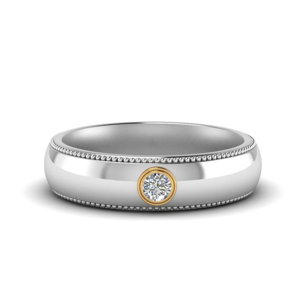 Men's bezel set diamond ring discount