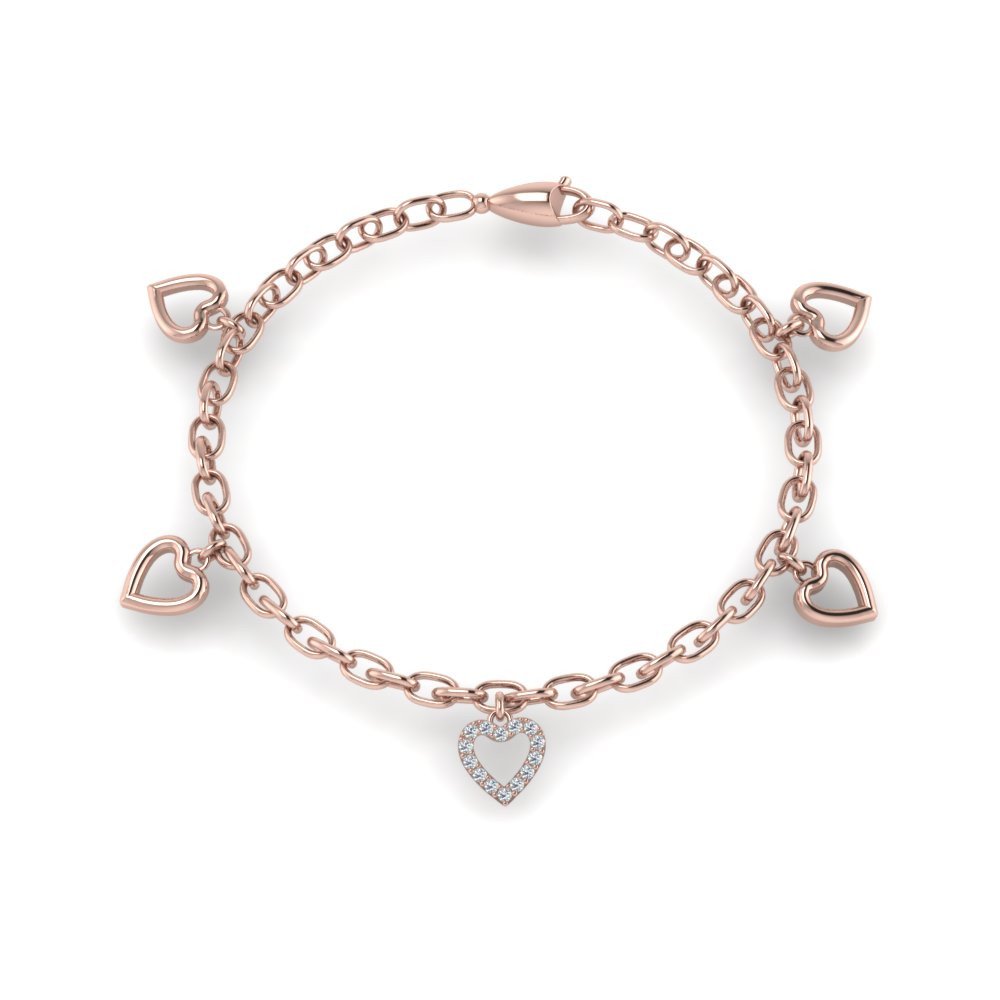Amazon.com: CoolStyles Sterling Silver Diamond Flower Charm Bracelet: Link Charm  Bracelets: Clothing, Shoes & Jewelry