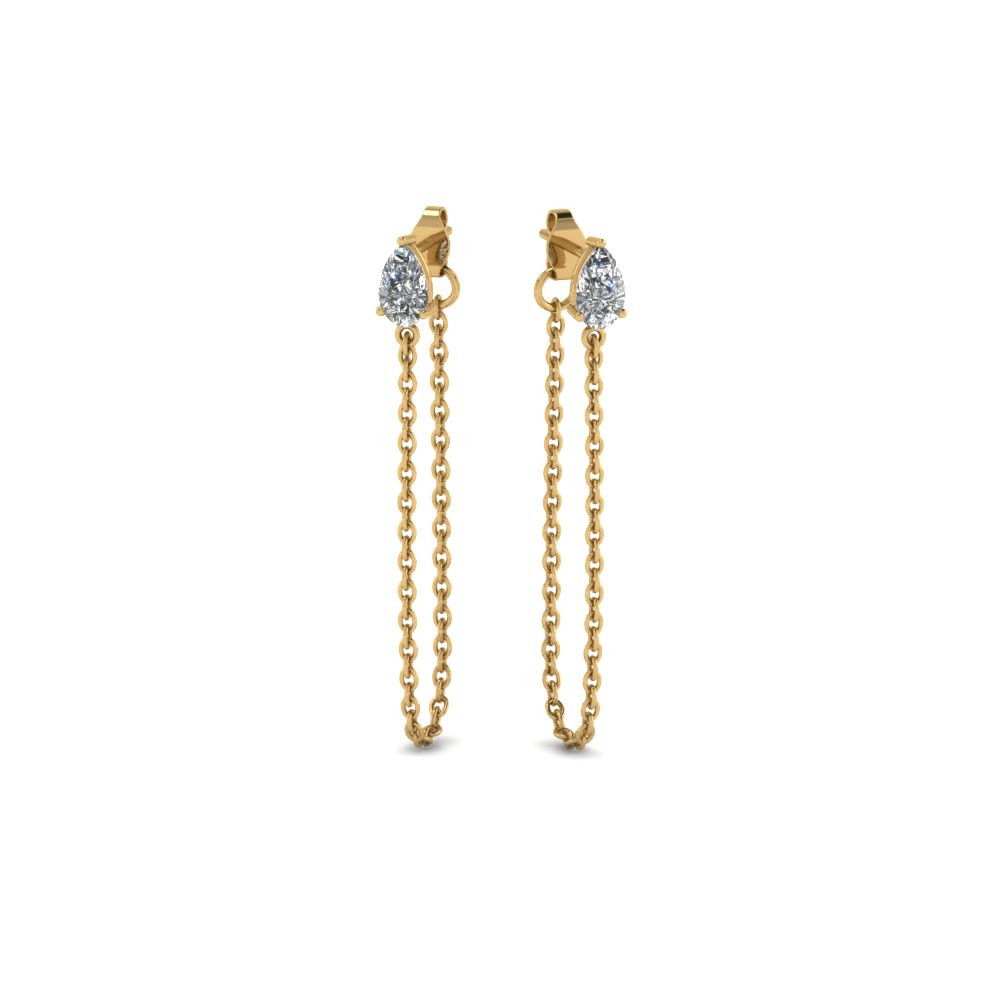 Studded Chain Drop Earrings / 9K and 18K Solid Gold – NYRELLE