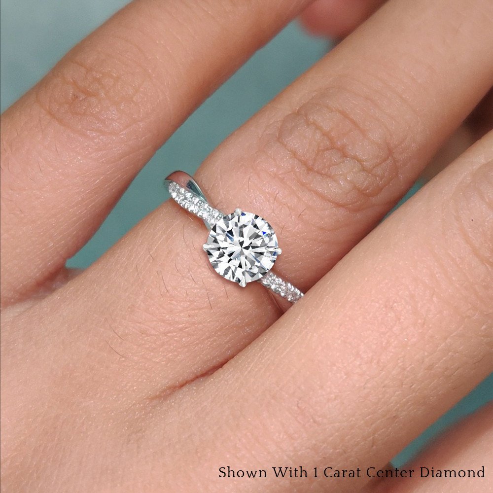 Infinity twist micropavé deals diamond engagement ring