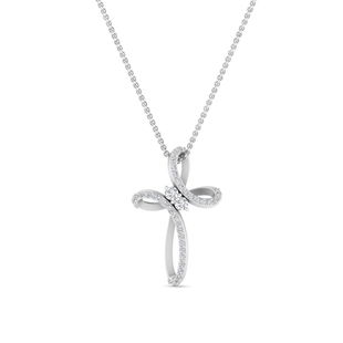 Twisted Cross Diamond Pendant