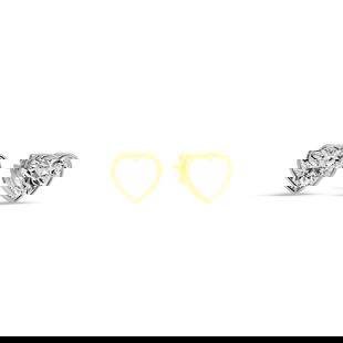 Half Carat Bezel Stud Earring Heart Diamond