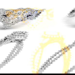 Twisted Vine Heart Halo Engagement Ring