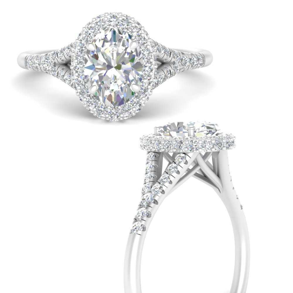 Oval halo split on sale band engagement ring