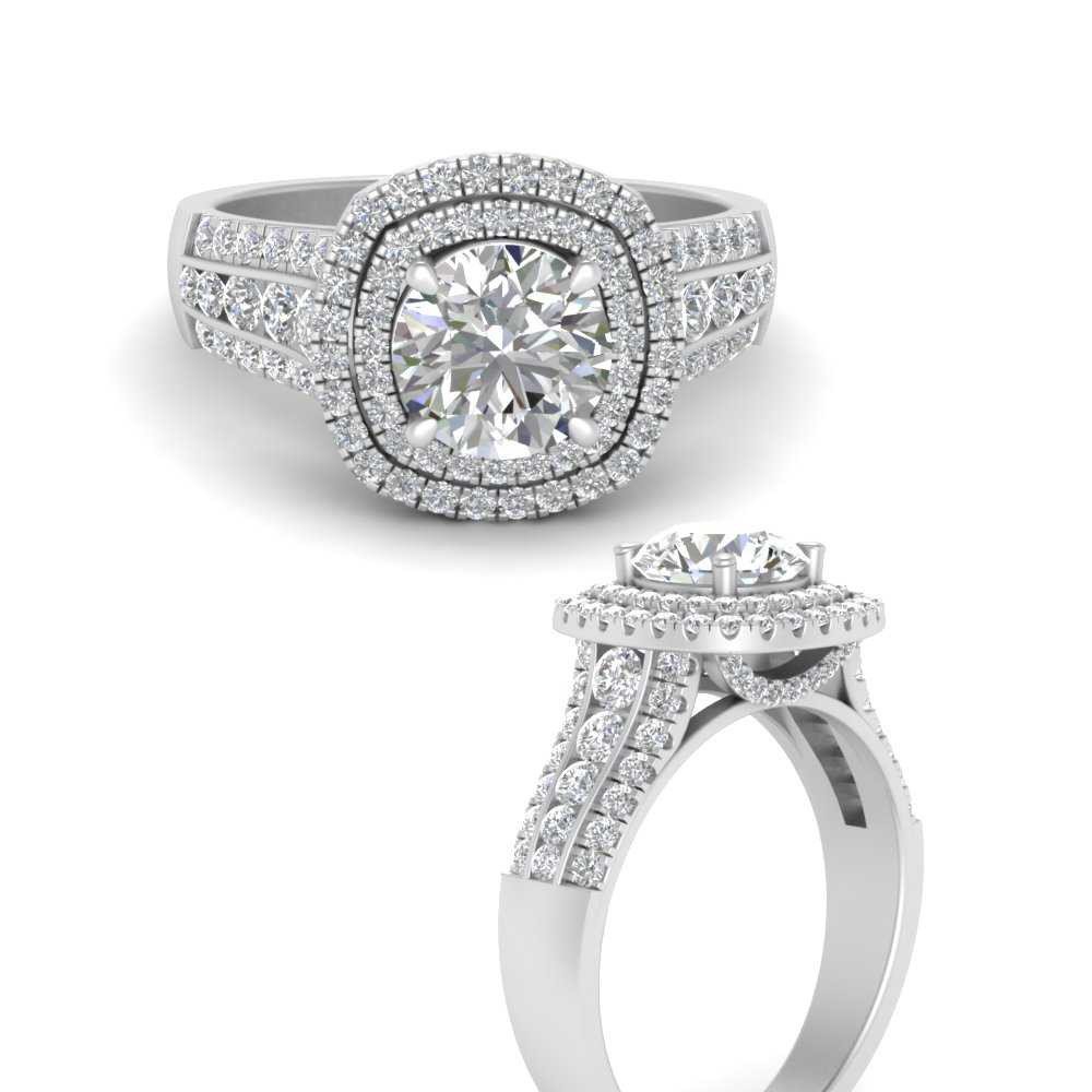 Vintage double sale halo engagement ring