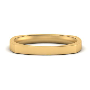 4 mm Square Comfort Fit Mens Wedding Band
