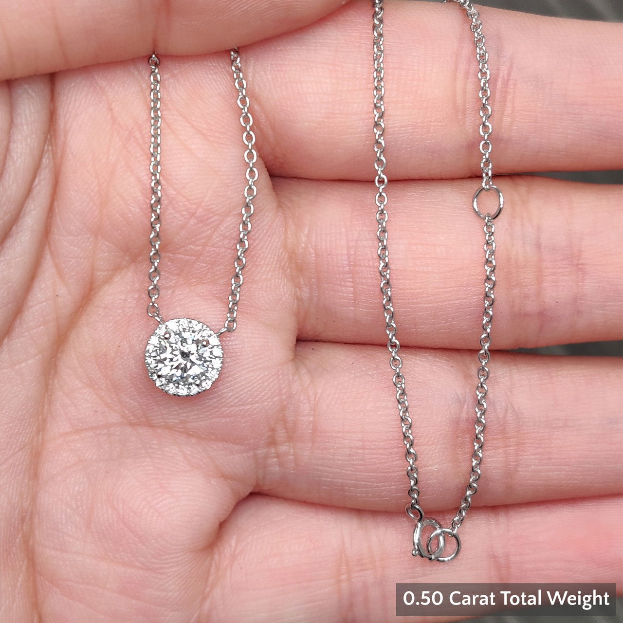 Half carat store diamond necklace