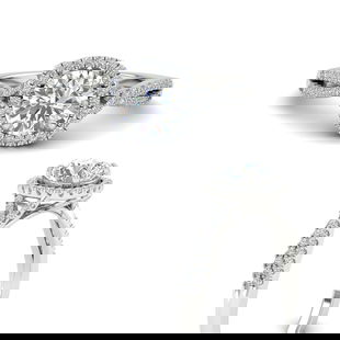 Cushion Outline Halo Round Engagement Ring