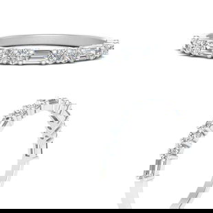 Baguette And Round Thin Stack Band