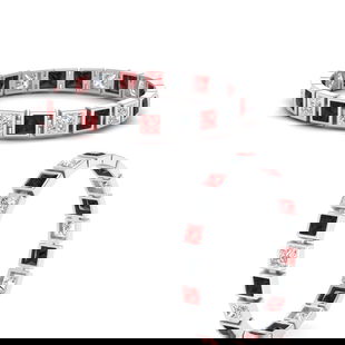 Bezel Princess Cut Eternity Band