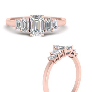 Emerald Cut Modern Step Engagement Ring