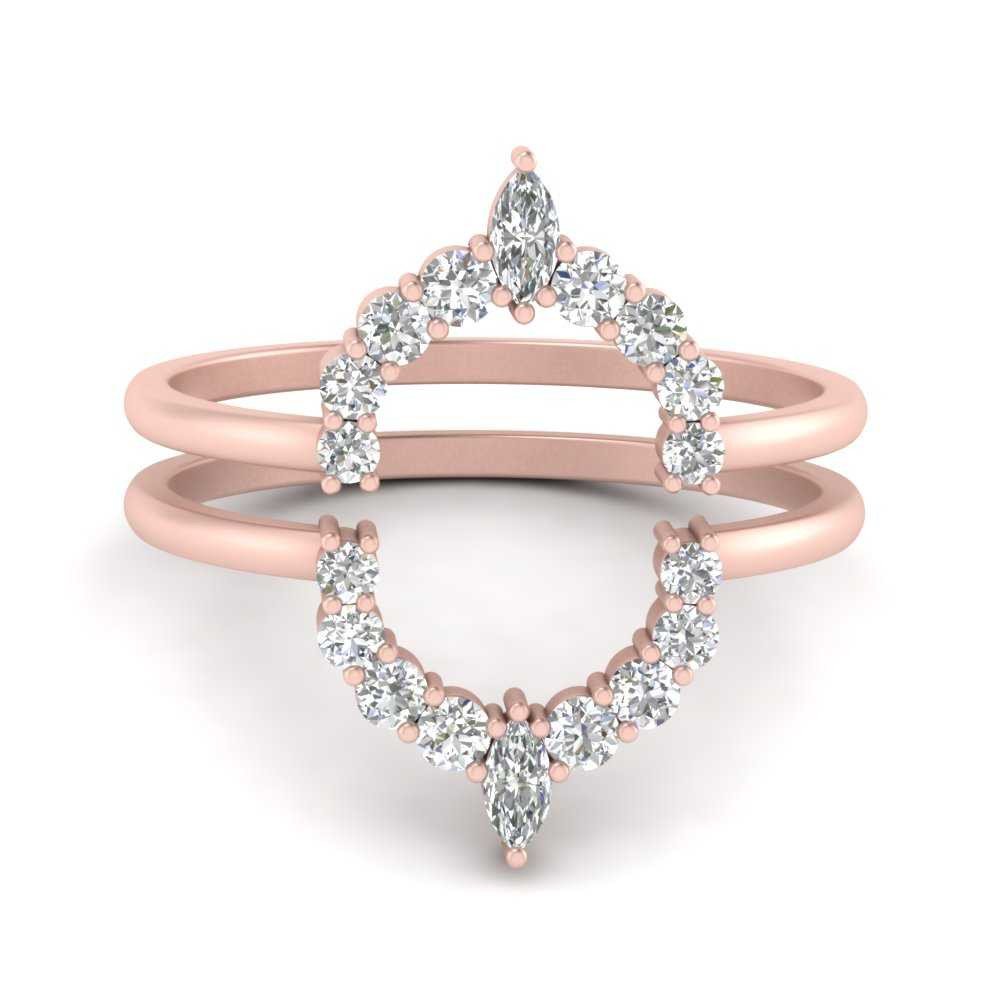 TwoBirch rose-gold-and-sterling-silver , 4 : Sterling Silver Wedding Ring  Guard Set Includes: 1 CT.
