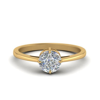 undefined Shaped Invisible Set Round Diamond Ring with undefined in undefined