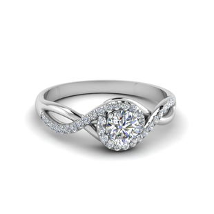 Twisted Halo Round Engagement Ring