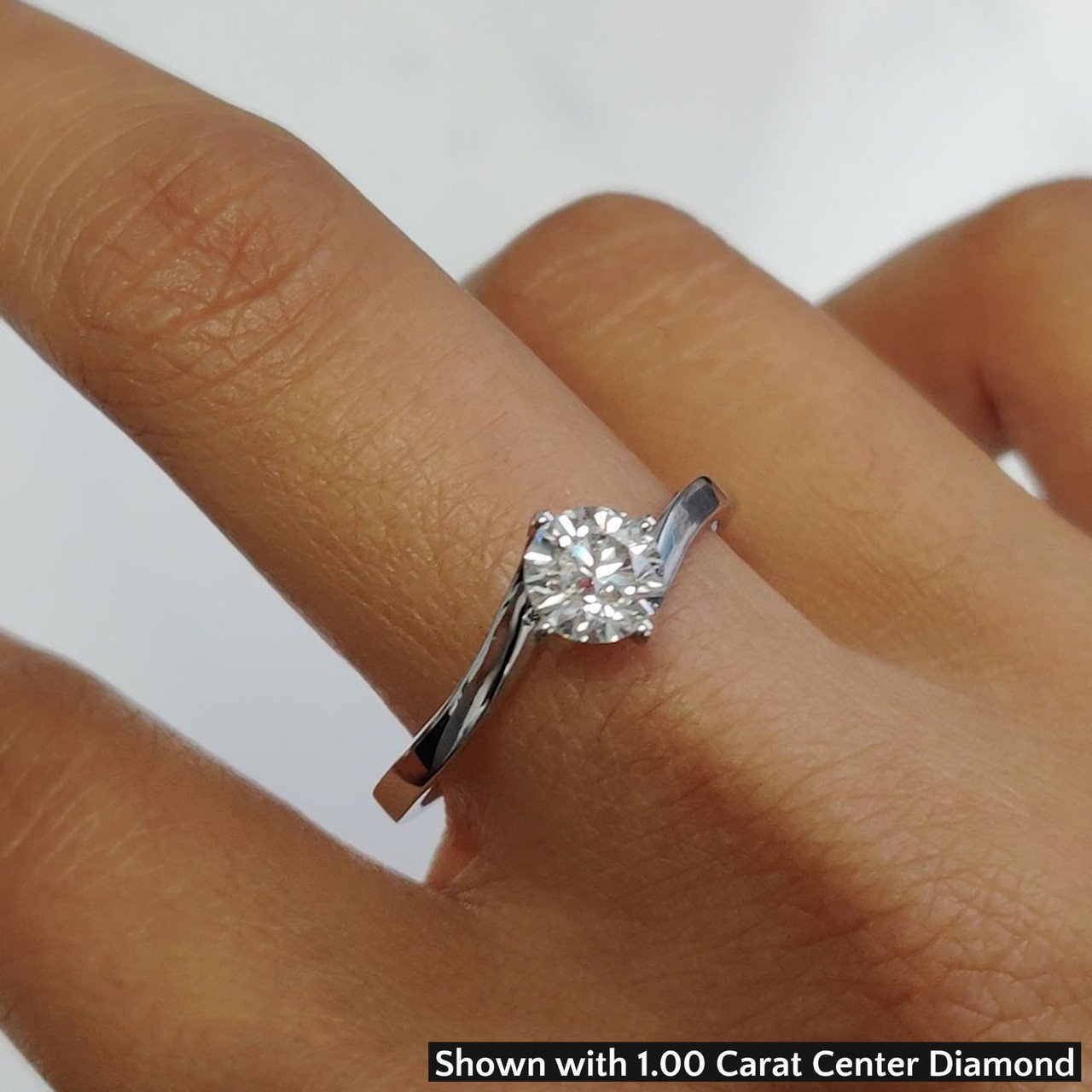 1 Carat Round Lab Twisted Diamond Ring
