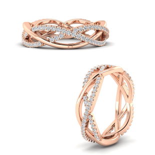 Diamond Criss Cross Weave Wedding Band