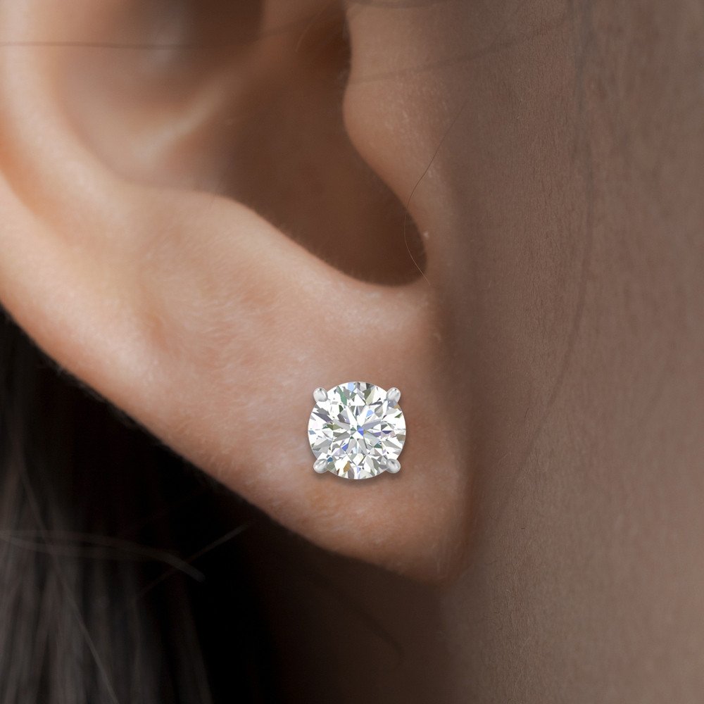 Round cut diamond earrings cheap