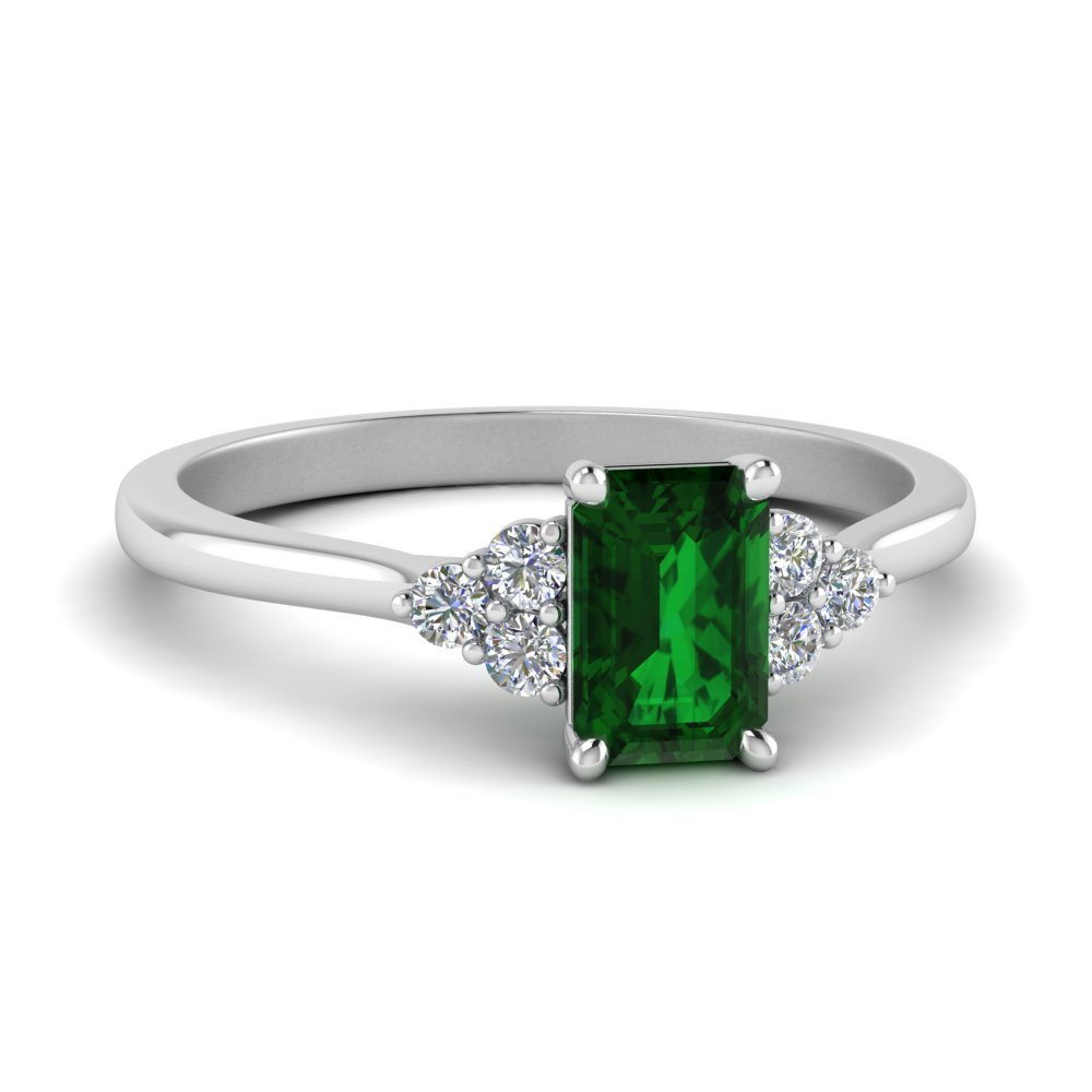 Dainty emerald deals engagement ring