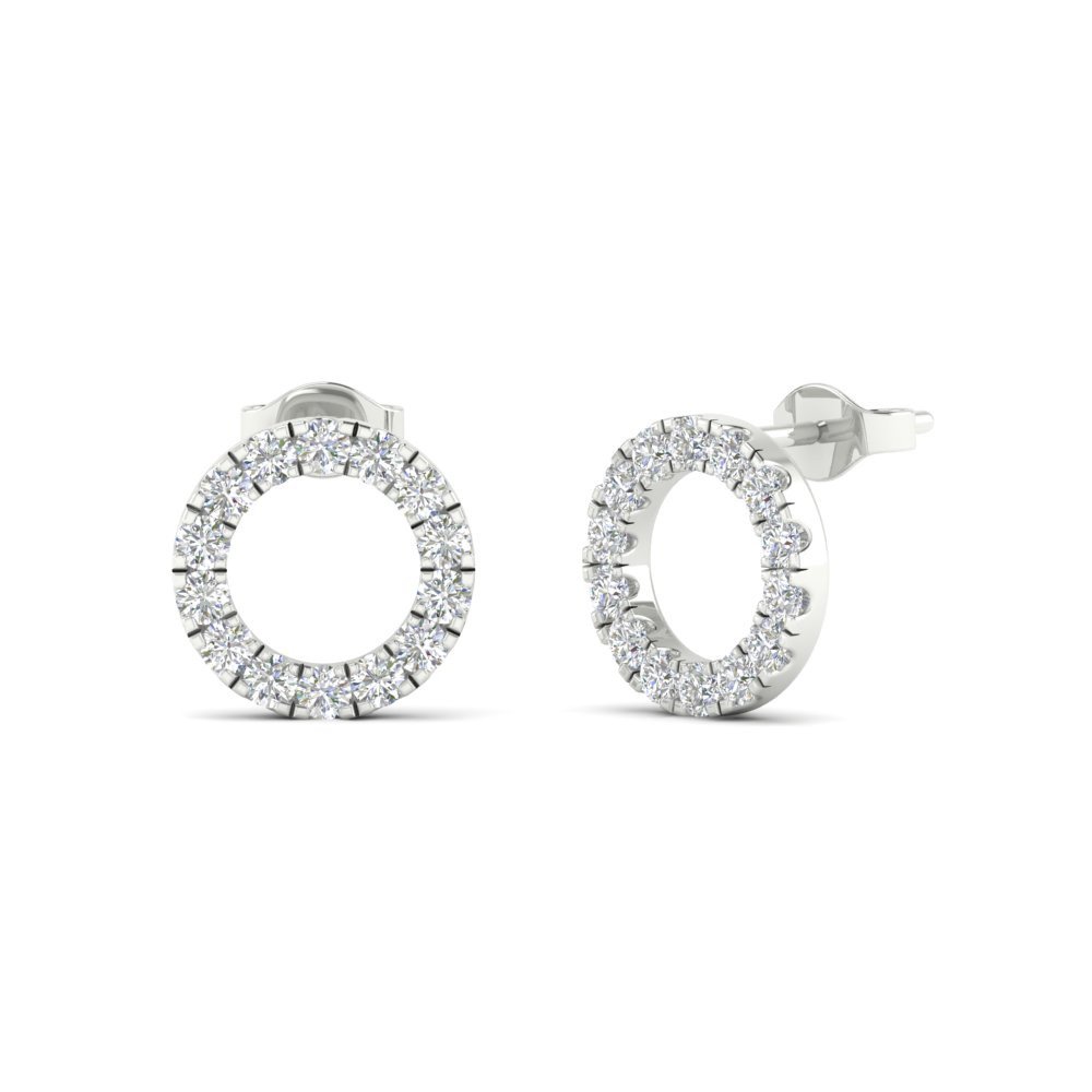 Small circle store diamond earrings