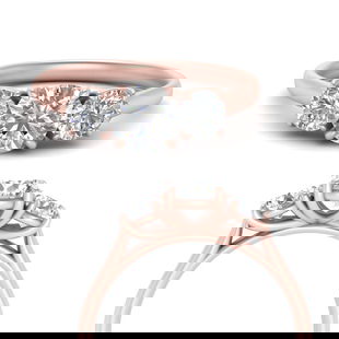 1.50 Carat Diamond Trellis 3 Stone Engagement Ring