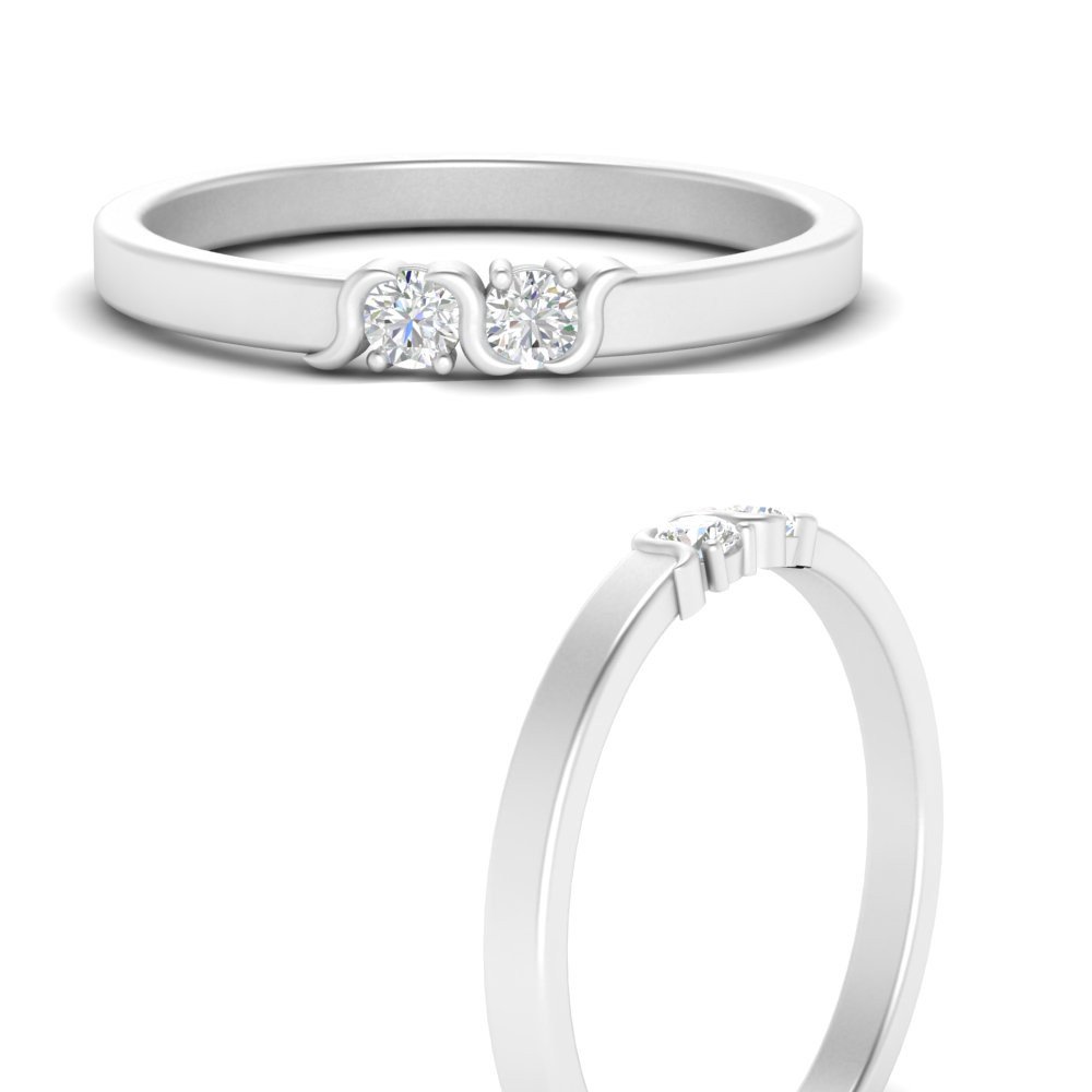 2.5 mm flat 2 stone wedding band in white gold FD10490BANGLE3 NL WG 59517.1706623663.1280.1280
