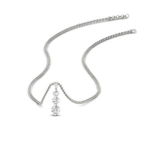 3 Stone Drop Diamond Pendant