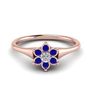 Bezel Daisy Flower Engagement Ring