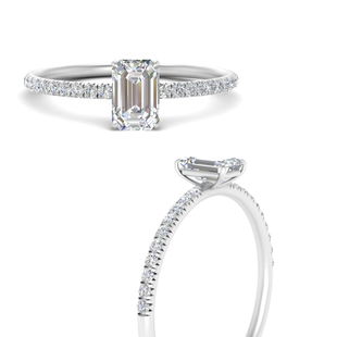 French Pavé Simple Engagement Ring