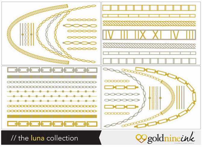 Goldnine Ink Metallic Temporary Tattoos