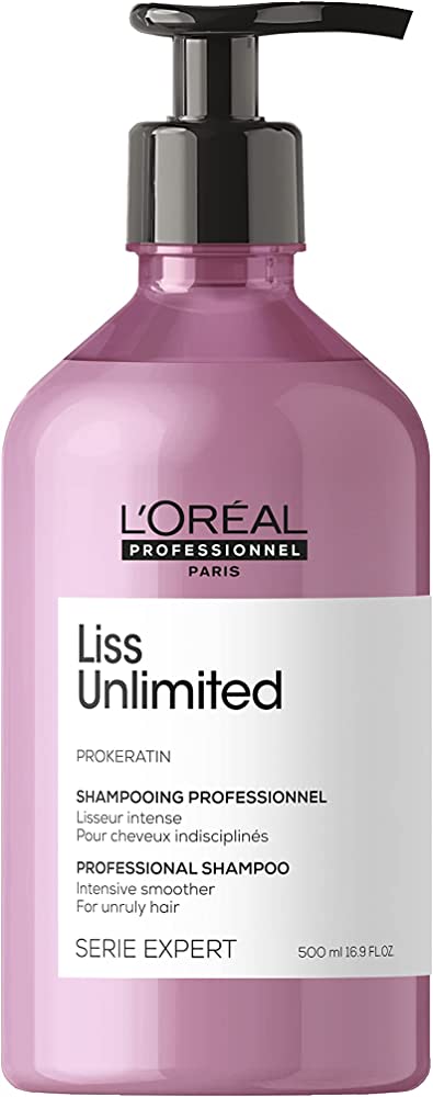 L'Oreal Serie Expert - Liss Unlimited ProKeratin Shampoo, Intensive Smoother for Unruly Hair