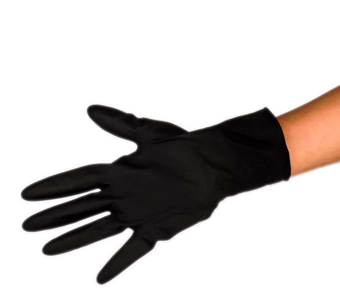 Dannyco Black Satin Reusable Latex Gloves