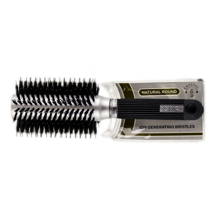 Via Crystal Ion Natural Boar Round Hair Brush Via Crystal Ion Natural Boar Round Hair Brush